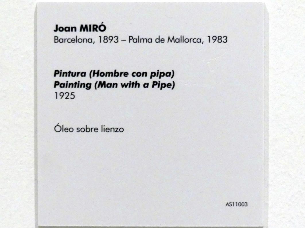 Joan Miró (1917–1970), Gemälde (Mann mit Pfeife), Madrid, Museo Reina Sofía, Saal 202.03, 1925, Bild 2/2