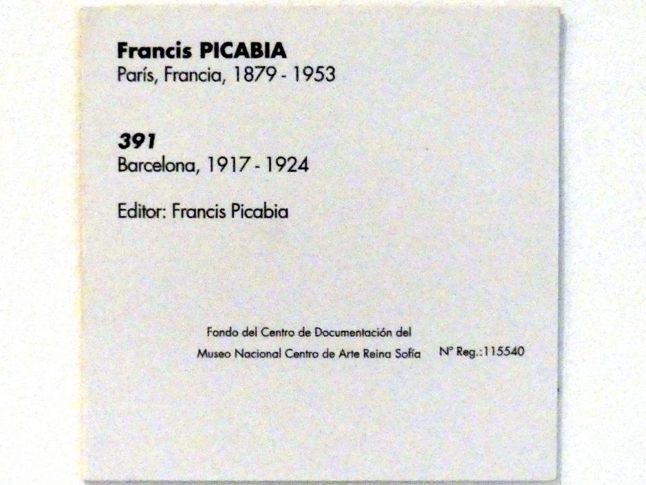 Francis Picabia (1908–1948), 391, Madrid, Museo Reina Sofía, Saal 202.01, 1917–1924, Bild 5/5