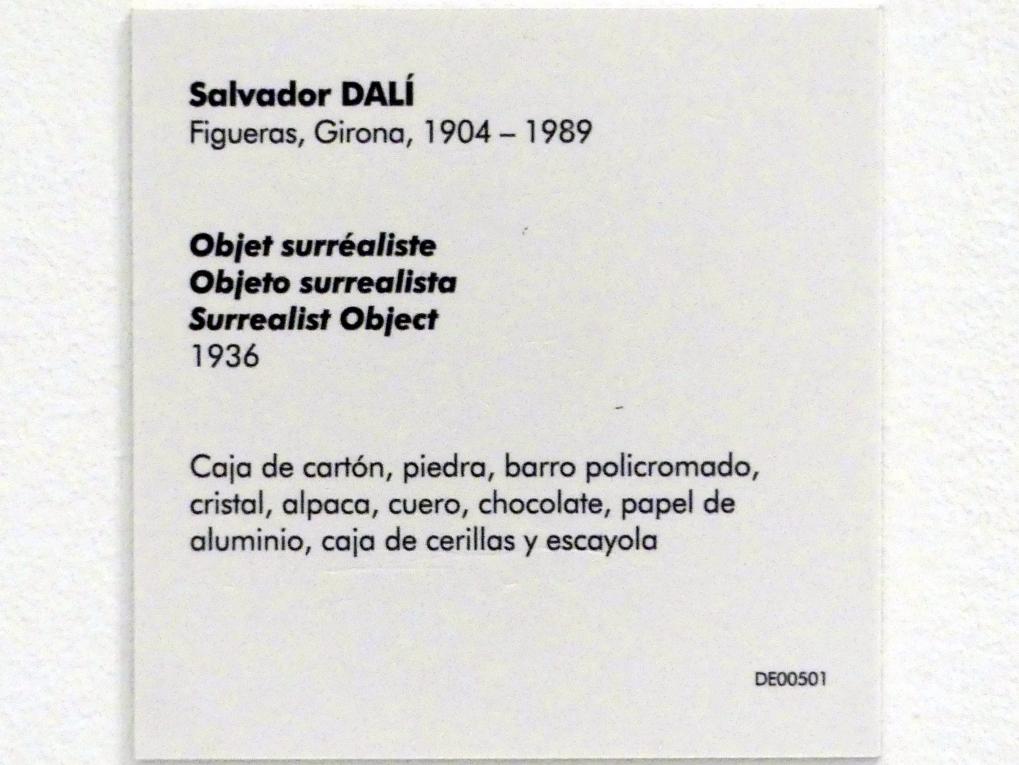 Salvador Dalí (1924–1965), Surreale Objekte, Madrid, Museo Reina Sofía, Saal 205, 1936, Bild 2/2
