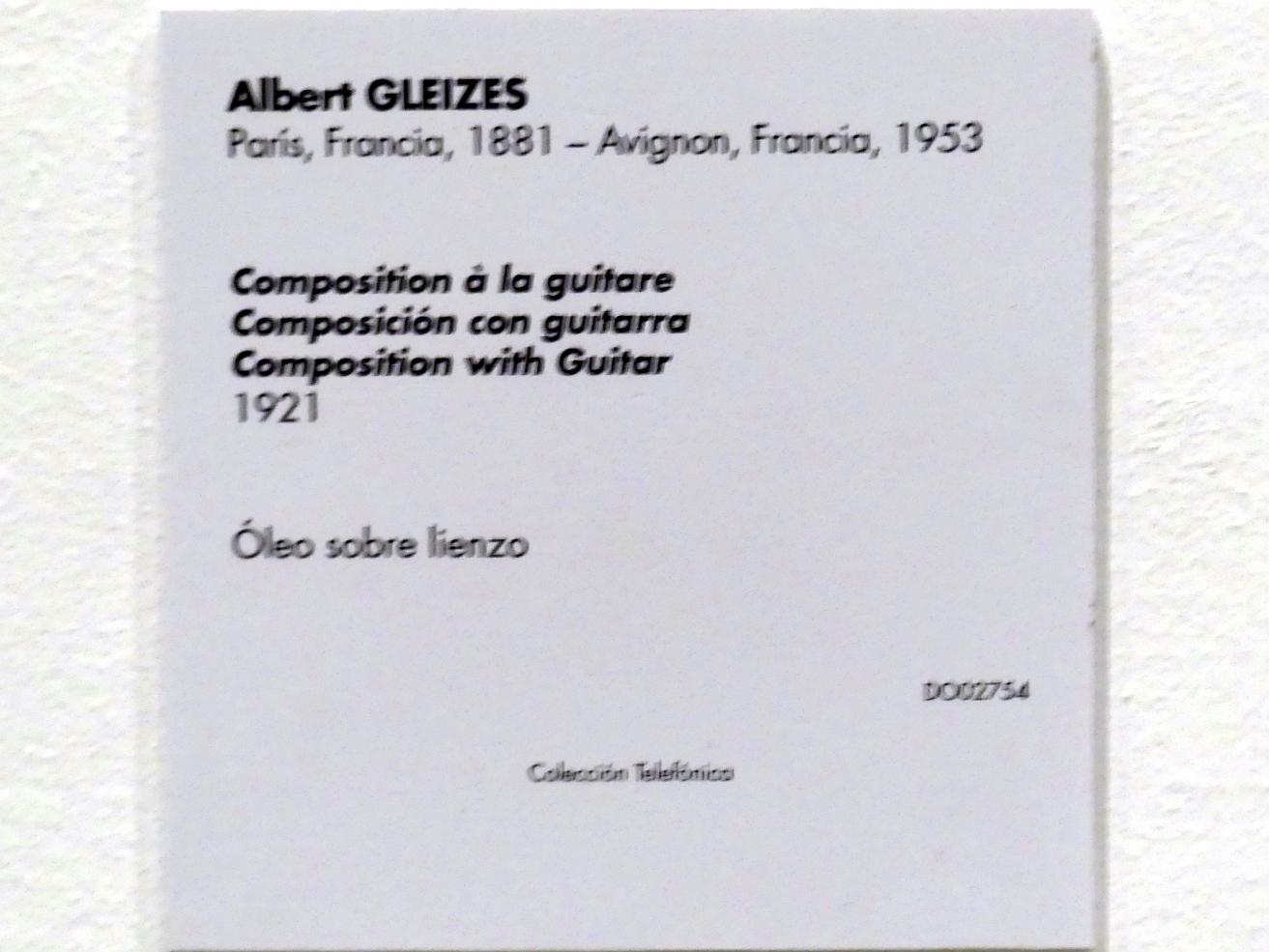 Albert Gleizes (1912–1930), Komposition mit Gitarre, Madrid, Museo Reina Sofía, Saal 208, 1921, Bild 2/2