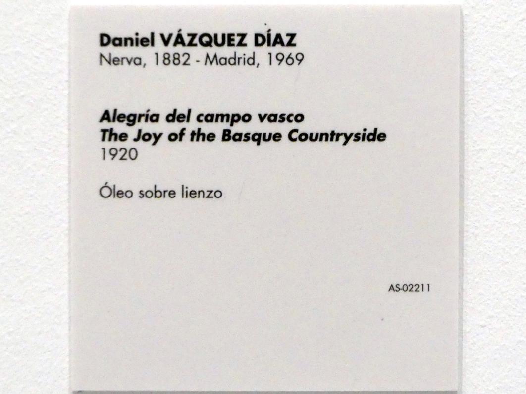 Daniel Vázquez Díaz (1920–1922), Freude an der baskischen Landschaft, Madrid, Museo Reina Sofía, Saal 209, 1920, Bild 2/2