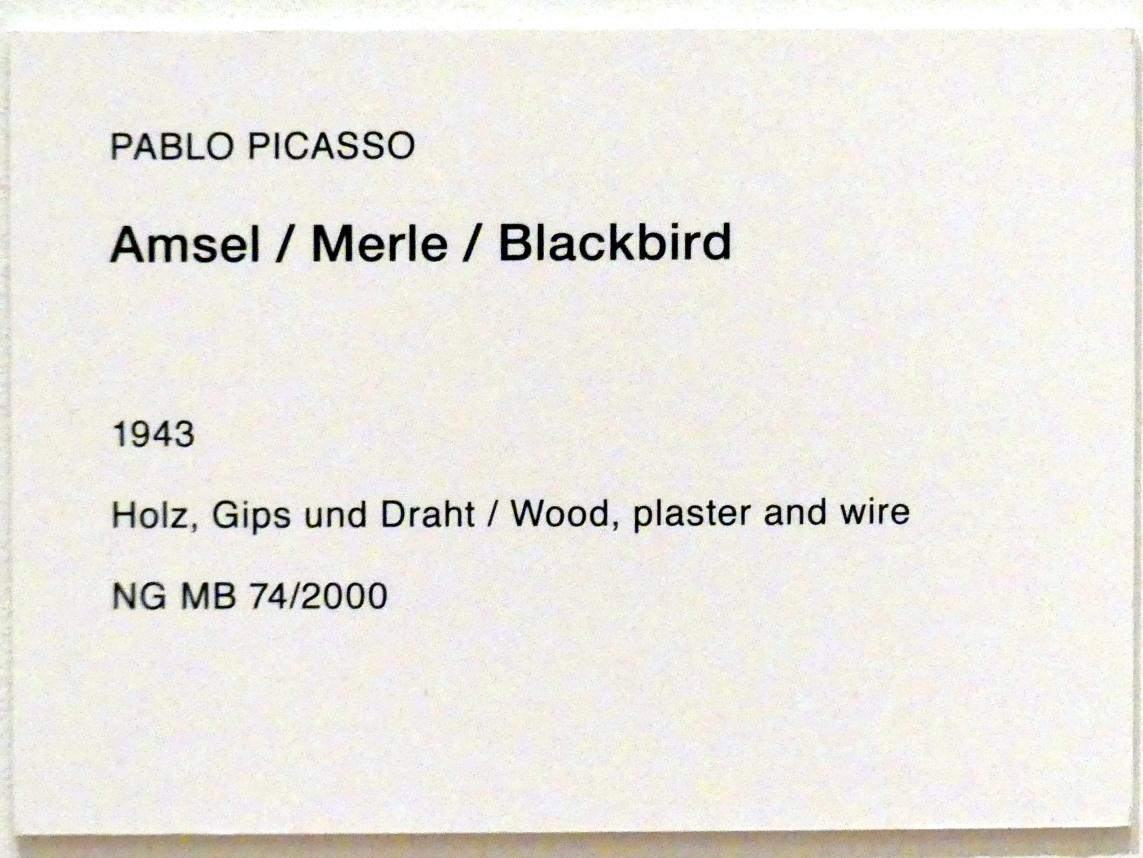 Pablo Picasso (1897–1972), Amsel, Berlin, Museum Berggruen, Stülerbau, 1. Obergeschoss, 1943, Bild 4/4
