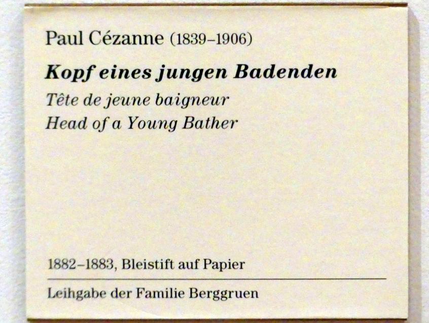 Paul Cézanne (1866–1906), Kopf eines jungen Badenden, Berlin, Museum Berggruen, Kommandantenhaus, Erdgeschoss, Saal 2, 1882–1883, Bild 2/2