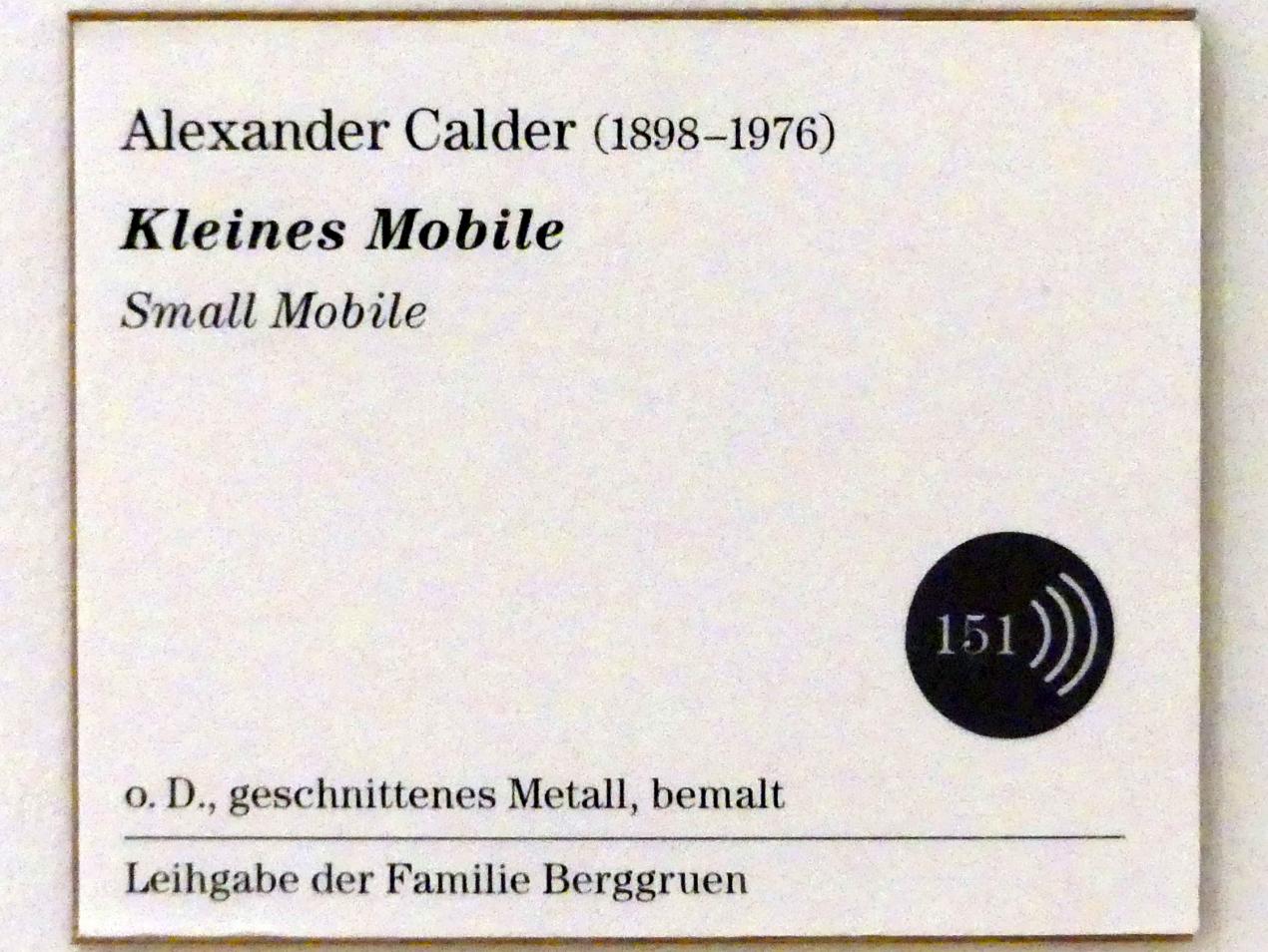Alexander Calder (1928–1972), Kleines Mobile, Berlin, Museum Berggruen, Kommandantenhaus, 2. Obergeschoss, Undatiert, Bild 4/4