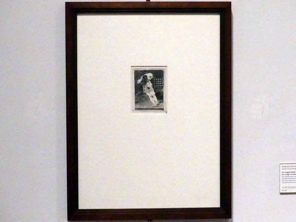 Francisco de Goya (Francisco José de Goya y Lucientes) (1779–1820), Die Inhaftierung eines Angeklagten verlangt keine Folterung, Berlin, Sammlung Scharf-Gerstenberg, Erdgeschoß, Saal 1, um 1810–1820, Bild 1/3
