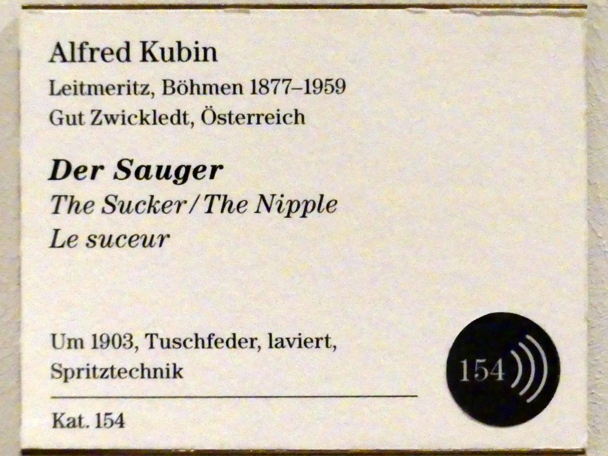 Alfred Kubin (1903–1905), Der Sauger, Berlin, Sammlung Scharf-Gerstenberg, Erdgeschoß, Saal 5, um 1903, Bild 3/3