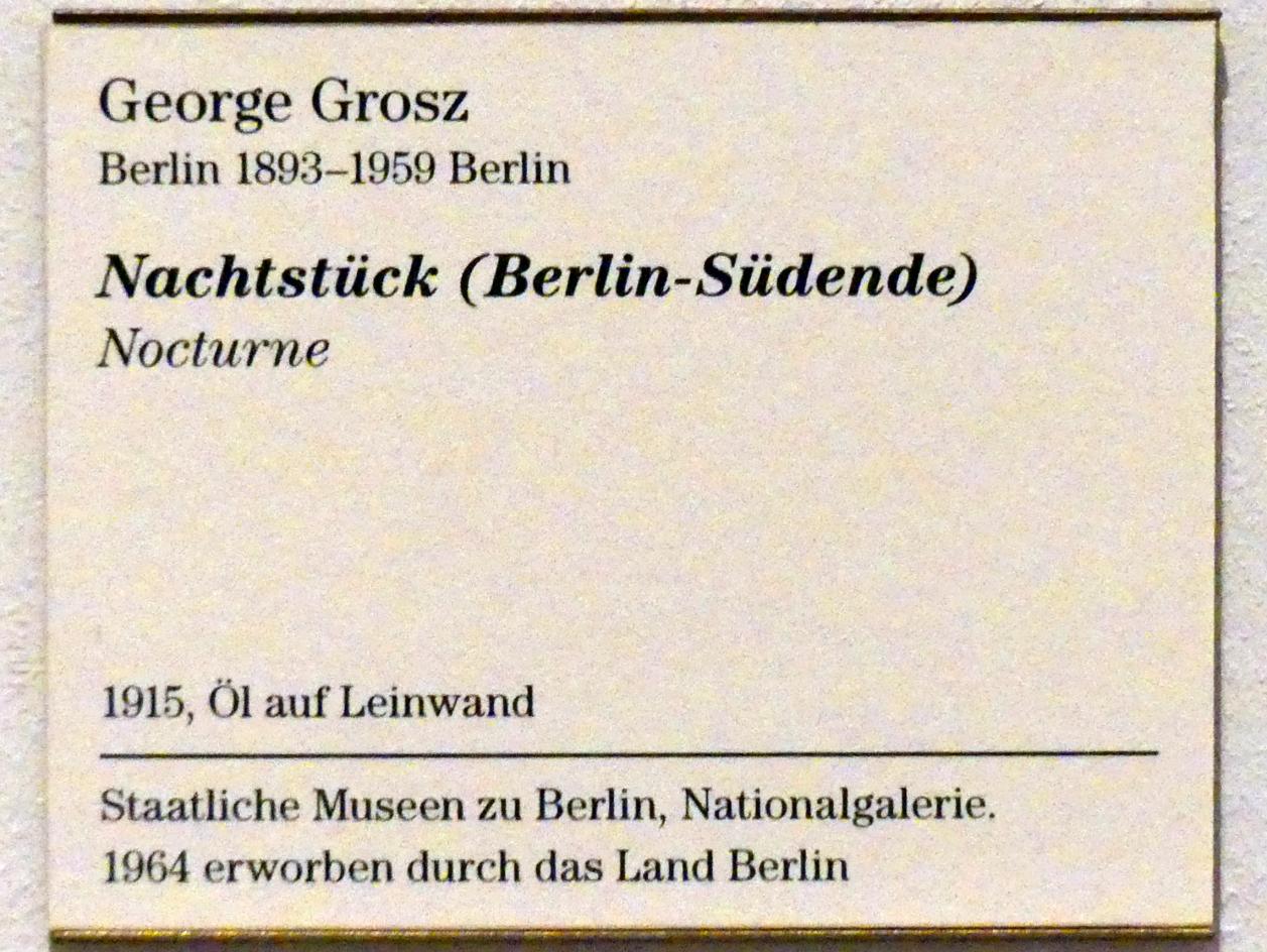 George Grosz (1915–1931), Nachtstück (Berlin-Südende), Berlin, Sammlung Scharf-Gerstenberg, Obergeschoß, Saal 7, 1915, Bild 2/2