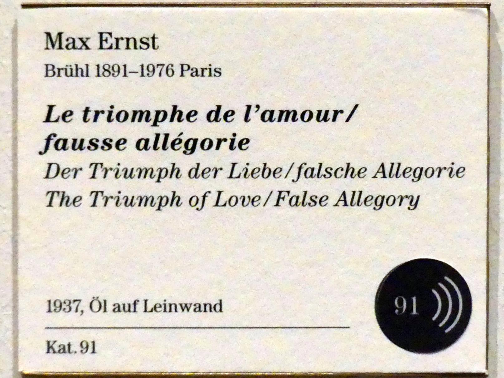 Max Ernst (1912–1970), Der Triumph der Liebe / falsche Allegorie, Berlin, Sammlung Scharf-Gerstenberg, Obergeschoß, Saal 12, 1937, Bild 2/2