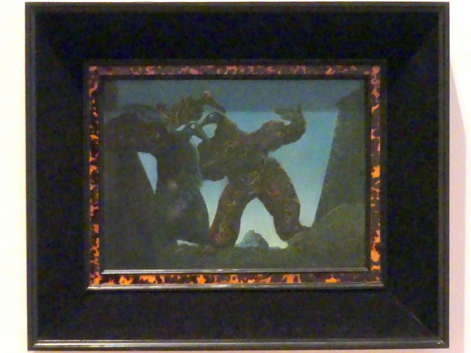 Max Ernst (1912–1970), Schlafwandlerische Taucher, auch: Barbaren gen Westen ziehend, Berlin, Sammlung Scharf-Gerstenberg, Obergeschoß, Saal 12, 1936–1937, Bild 1/3