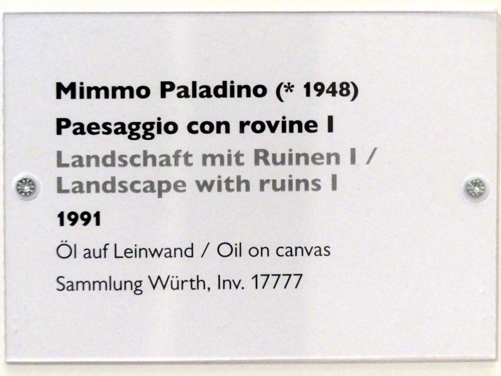 Mimmo Paladino (1991–1997), Landschaft mit Ruinen I, Schwäbisch Hall, Kunsthalle Würth, Ausstellung "Lust auf mehr" vom 30.09.2019 - 20.09.2020, Erdgeschoss, 1991, Bild 2/2