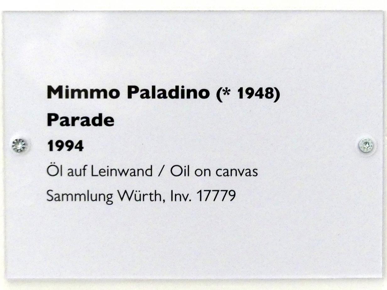 Mimmo Paladino (1991–1997), Parade, Schwäbisch Hall, Kunsthalle Würth, Ausstellung "Lust auf mehr" vom 30.09.2019 - 20.09.2020, Erdgeschoss, 1994, Bild 2/2