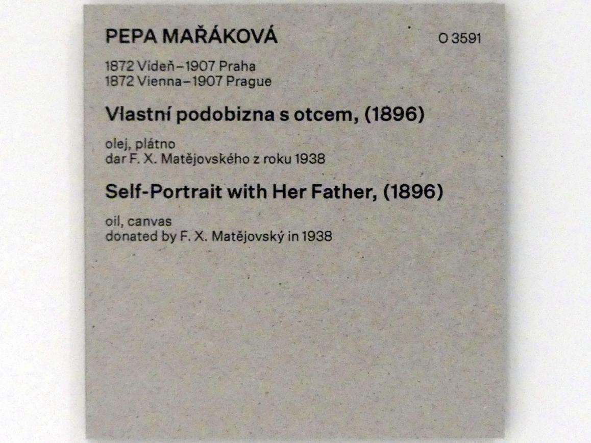 Pepa Mařáková (Josefina Mařáková) (1896), Selbstbildnis mit ihrem Vater, Prag, Nationalgalerie im Messepalast, Das lange Jahrhundert, Saal 1, 1896, Bild 2/2