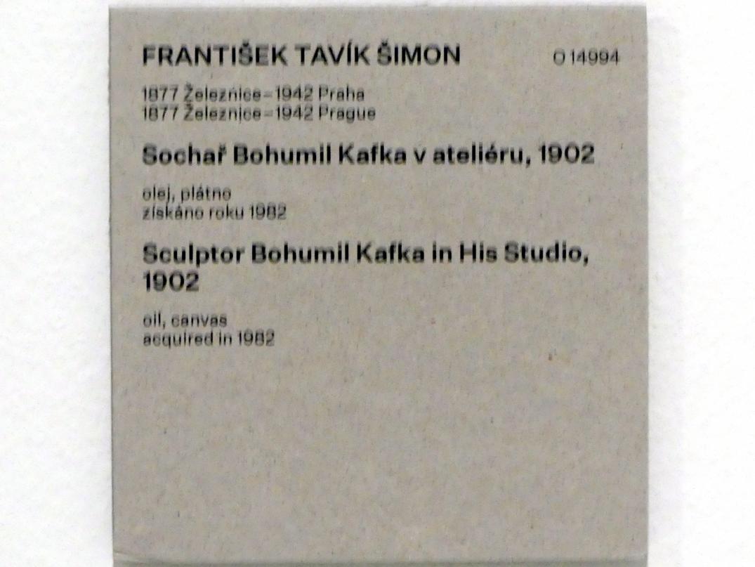 Tavík František Šimon (1906–1911), Bildhauer Bohumil Kafka in seinem Atelier, Prag, Nationalgalerie im Messepalast, Das lange Jahrhundert, Saal 1, 1906, Bild 2/2