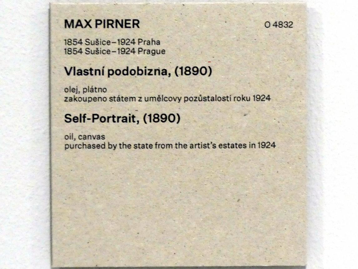Maxmilián Pirner (1878–1895), Selbstporträt, Prag, Nationalgalerie im Messepalast, Das lange Jahrhundert, Saal 1, 1890, Bild 2/2