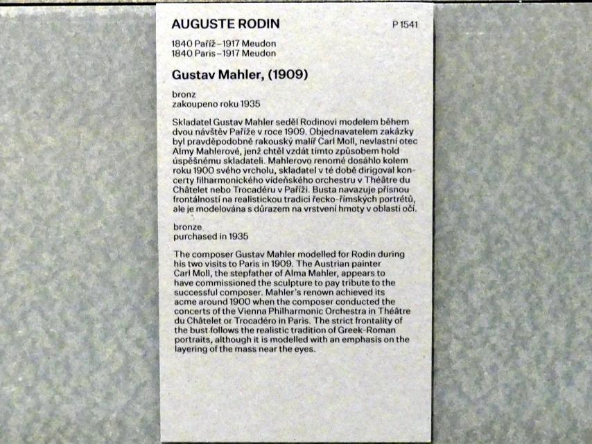 Auguste Rodin (1863–1917), Gustav Mahler, Prag, Nationalgalerie im Messepalast, Das lange Jahrhundert, Saal 1, 1909, Bild 4/4