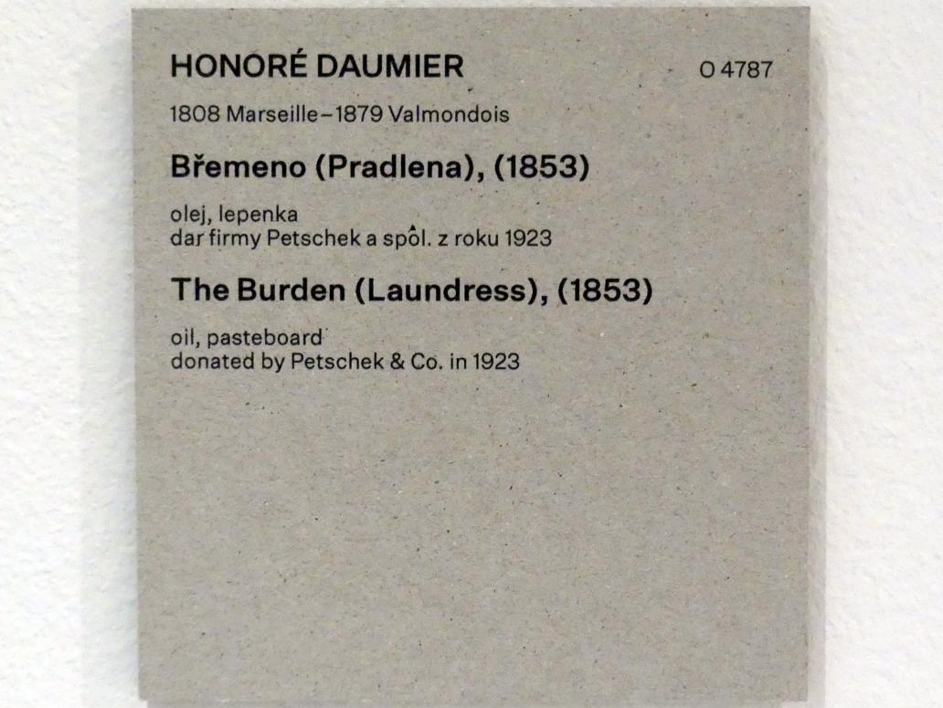 Honoré Daumier (1840–1868), Die Last (Wäscherin), Prag, Nationalgalerie im Messepalast, Das lange Jahrhundert, Saal 3, 1853, Bild 2/2