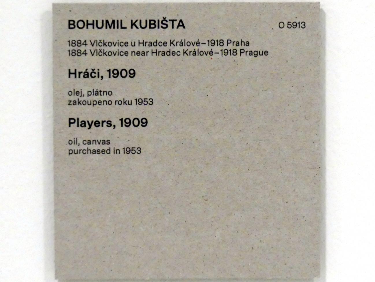 Bohumil Kubišta (1907–1915), Spieler, Prag, Nationalgalerie im Messepalast, Das lange Jahrhundert, Saal 8, 1909, Bild 2/2