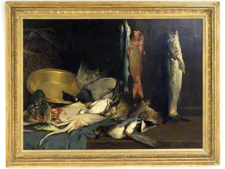 Jaroslav Čermák (1852–1873), Souvenirs aus Roscoff (Stillleben mit Fisch), Prag, Nationalgalerie im Messepalast, Das lange Jahrhundert, Saal 13, 1873