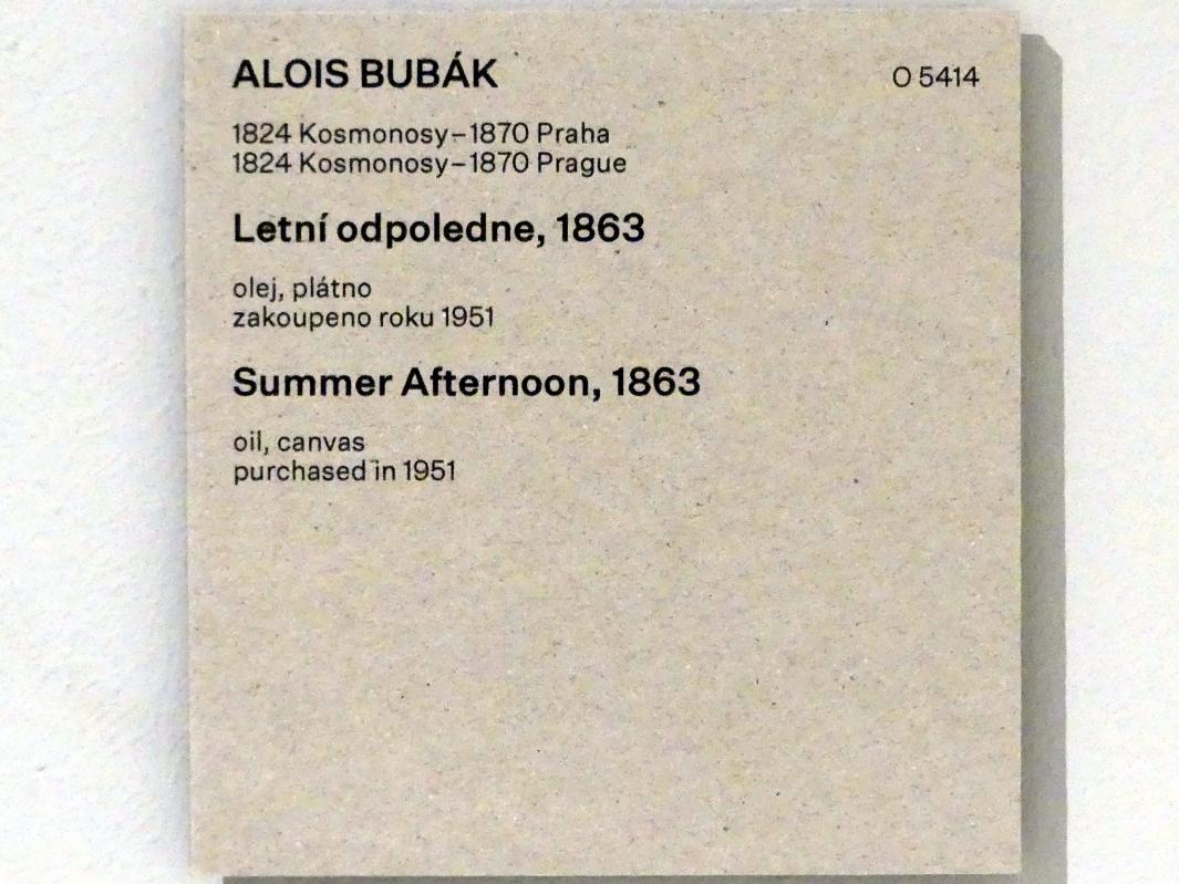 Alois Bubák (1863), Sommernachmittag, Prag, Nationalgalerie im Messepalast, Das lange Jahrhundert, Saal 16, 1863, Bild 2/2