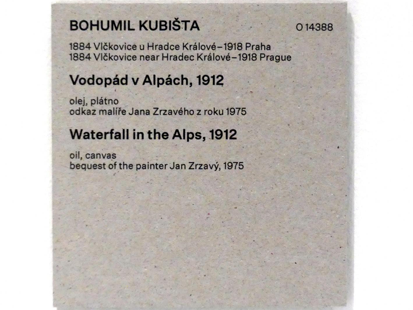 Bohumil Kubišta (1907–1915), Wasserfall in den Alpen, Prag, Nationalgalerie im Messepalast, Das lange Jahrhundert, Saal 17, 1912, Bild 2/2