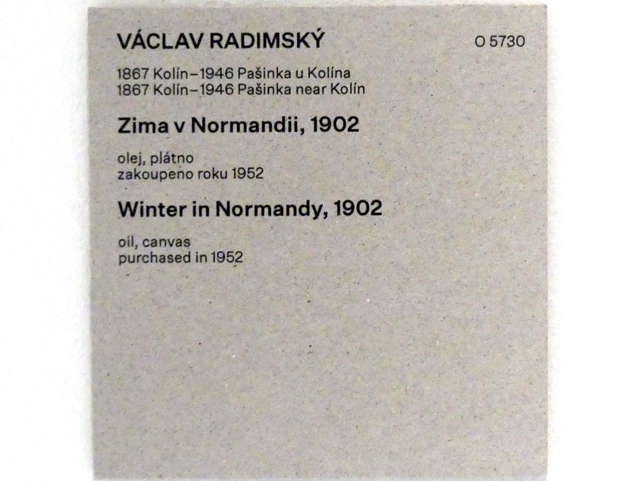 Václav Radimský (1902), Winter in der Normandie, Prag, Nationalgalerie im Messepalast, Das lange Jahrhundert, Saal 18, 1902, Bild 2/2