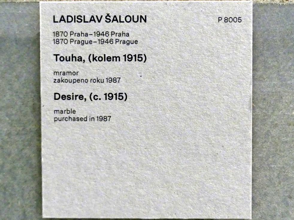 Ladislav Šaloun (1904–1929), Verlangen, Prag, Nationalgalerie im Messepalast, Das lange Jahrhundert, Saal 21, um 1915, Bild 6/6