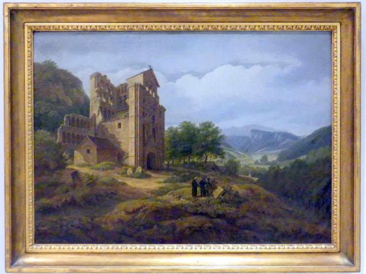 Antonín Mánes (1816–1834), Landschaft mit Tempelruinen (Landschaft mit den Ruinen der Kelso Abbey), Prag, Nationalgalerie im Messepalast, Das lange Jahrhundert, Saal 23, 1827–1828