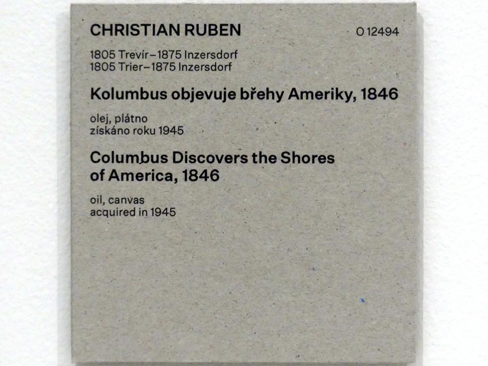 Christian Ruben (1846), Kolumbus erobert die Küste von Amerika, Prag, Nationalgalerie im Messepalast, Das lange Jahrhundert, Saal 24, 1846, Bild 2/2