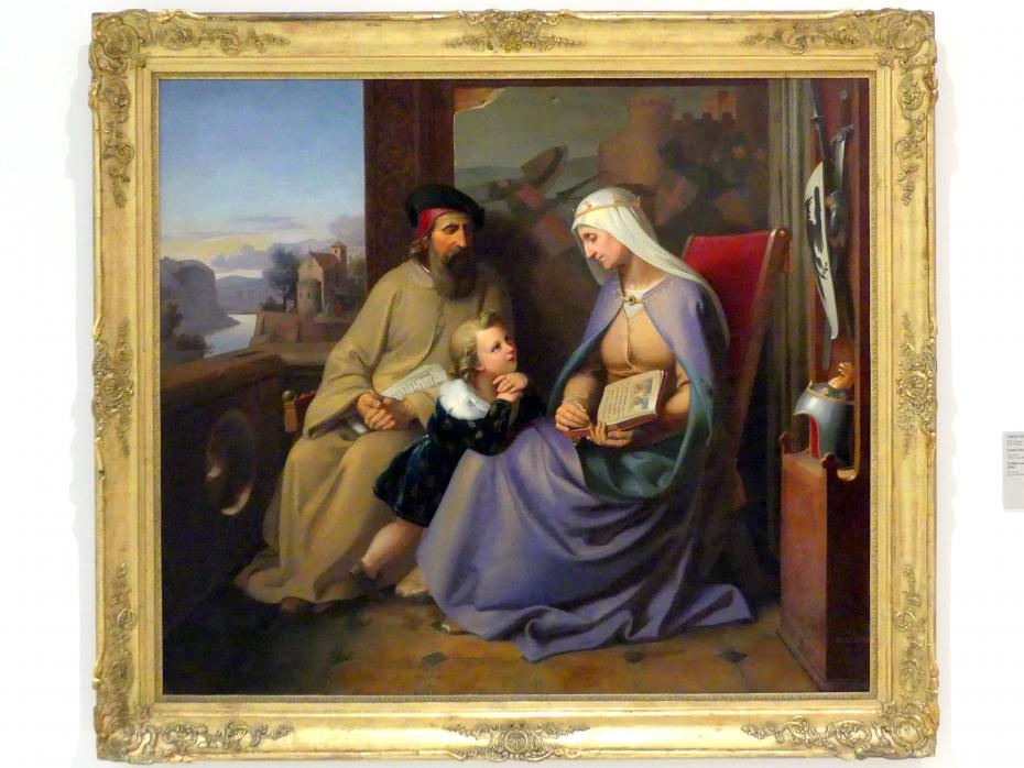 Josef Vojtěch Hellich (1840), Der heilige Wenzel wird in Tetín unterrichtet, Prag, Nationalgalerie im Messepalast, Das lange Jahrhundert, Saal 24, 1840