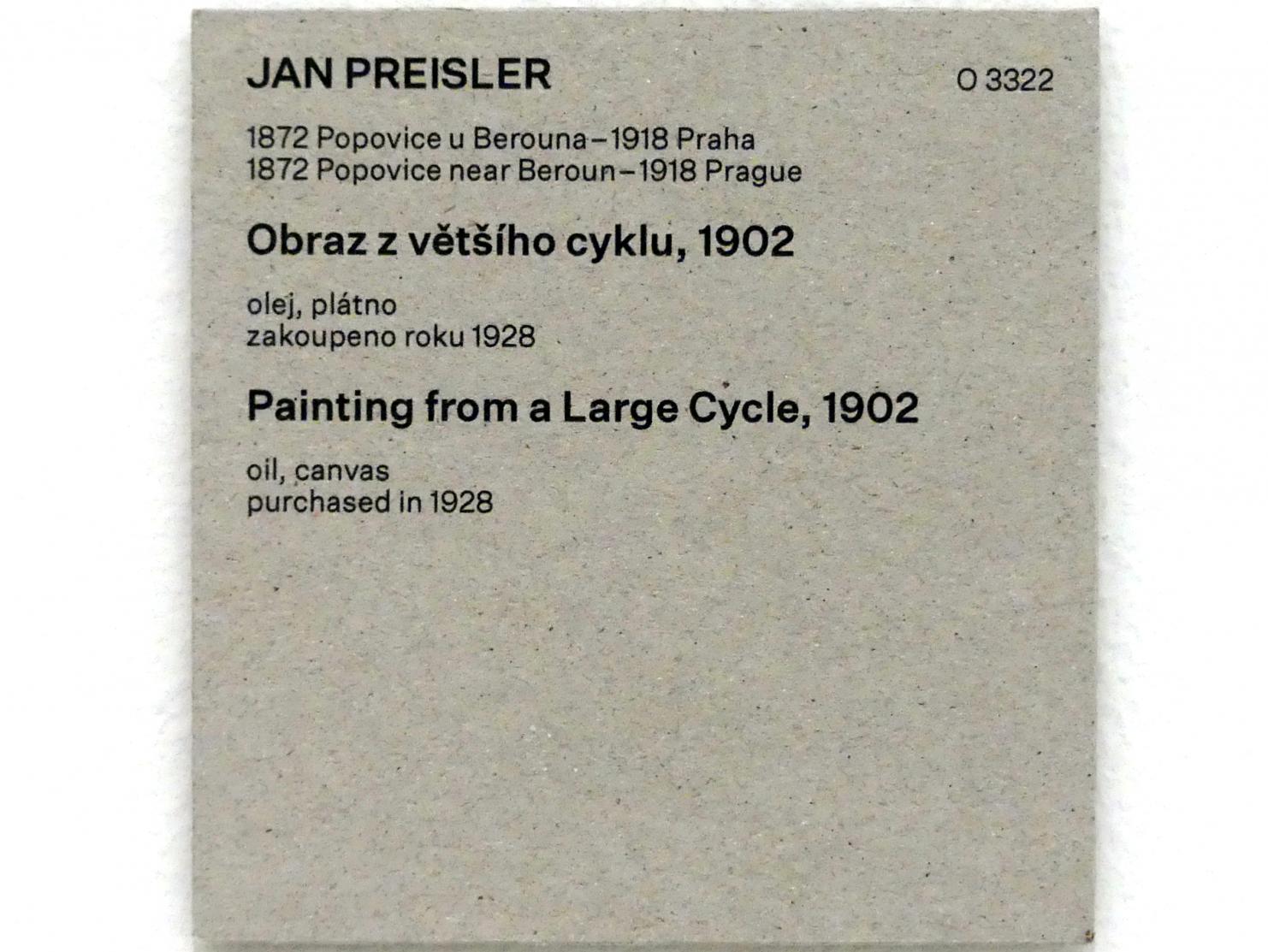 Jan Preisler (1895–1912), Gemälde aus einem größeren Zyklus, Prag, Nationalgalerie im Messepalast, Das lange Jahrhundert, Saal 27, 1902, Bild 2/2