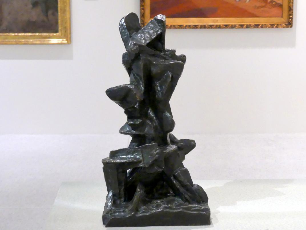 Otto Gutfreund (1910–1925), Liebende (Umarmende Figuren), Prag, Nationalgalerie im Messepalast, Das lange Jahrhundert, Saal 29, 1913–1914, Bild 3/5