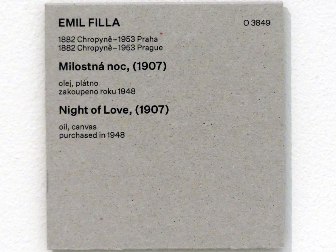 Emil Filla (1907–1938), Liebesnacht, Prag, Nationalgalerie im Messepalast, Das lange Jahrhundert, Saal 31, 1907, Bild 2/2