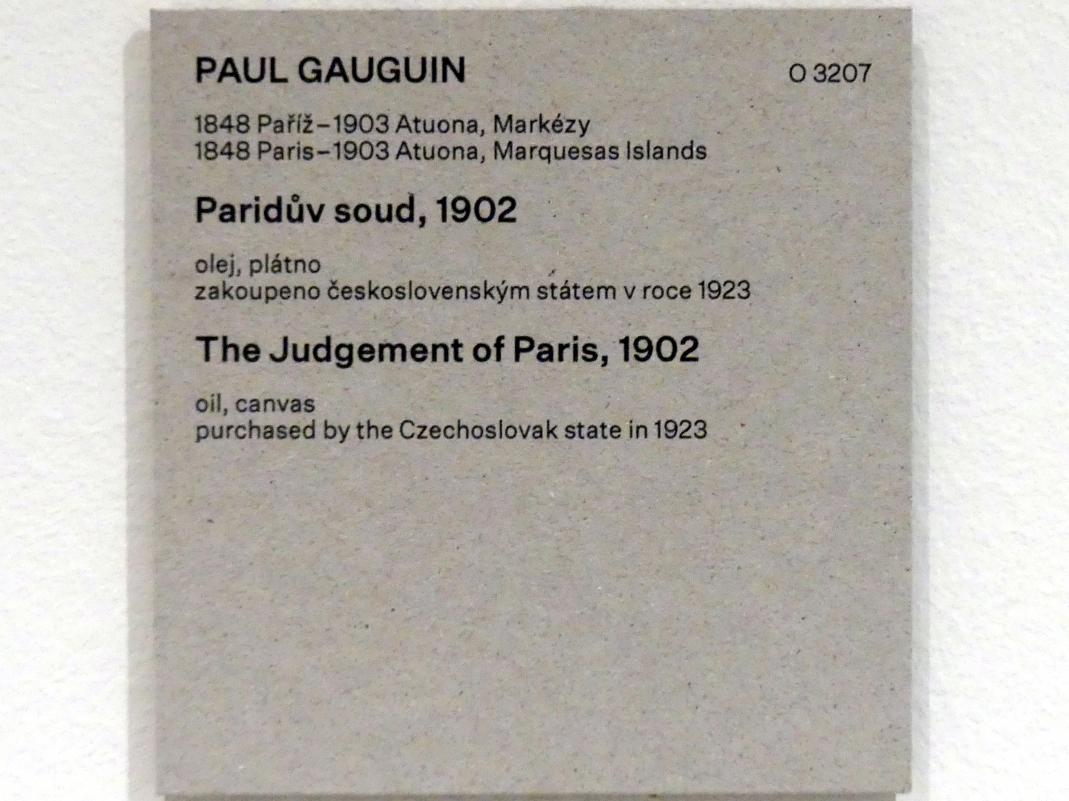 Paul Gauguin (1875–1902), Das Urteil des Paris, Prag, Nationalgalerie im Messepalast, Das lange Jahrhundert, Saal 33, 1902, Bild 2/2