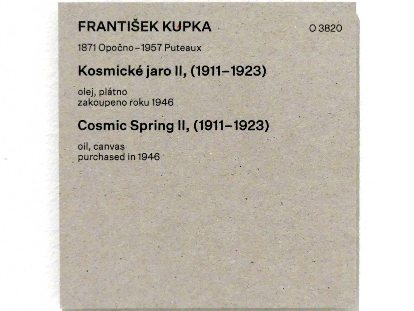 František (François) Kupka (1895–1953), Kosmischer Frühling II, Prag, Nationalgalerie im Messepalast, Das lange Jahrhundert, Saal 34, 1911–1923, Bild 2/2