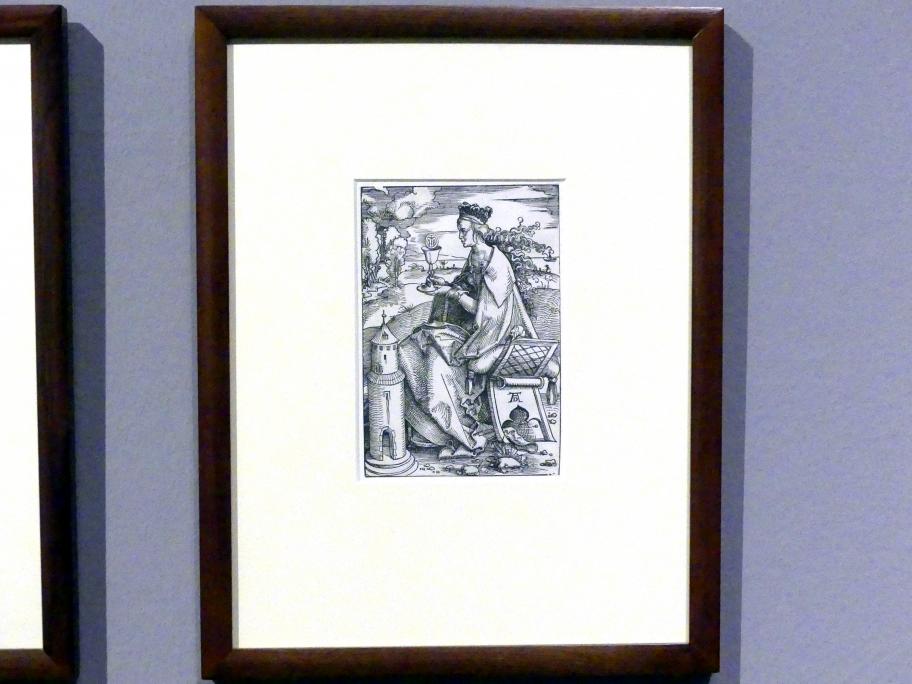 Hans Baldung Grien (1500–1544), Die heilige Barbara, Karlsruhe, Staatliche Kunsthalle, Ausstellung "Hans Baldung Grien, heilig | unheilig", Saal 1, um 1505–1507, Bild 2/3