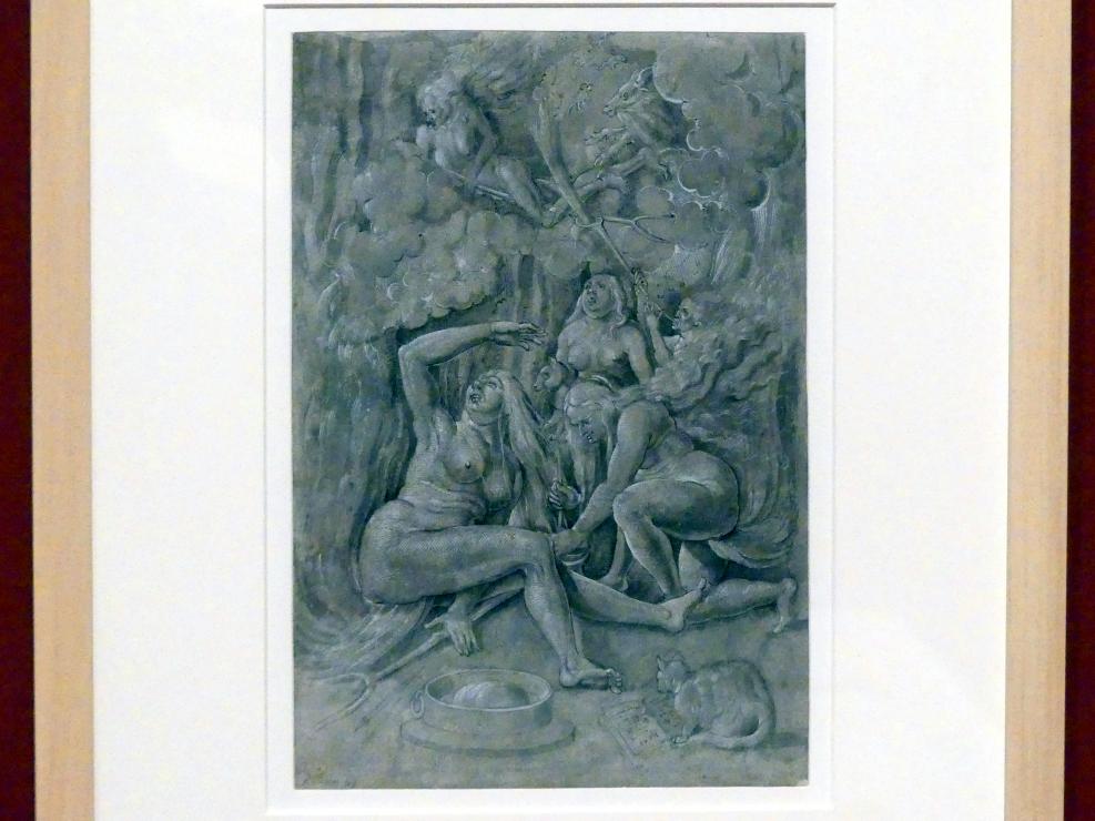 Hans Baldung Grien (Kopie) (1513–1600), Hexensabbat, Karlsruhe, Staatliche Kunsthalle, Ausstellung "Hans Baldung Grien, heilig | unheilig", Saal 7, 1517
