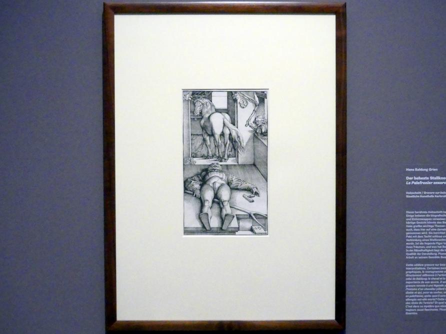 Hans Baldung Grien (1500–1544), Der behexte Stallknecht, Karlsruhe, Staatliche Kunsthalle, Ausstellung "Hans Baldung Grien, heilig | unheilig", Saal 13, um 1534, Bild 2/3