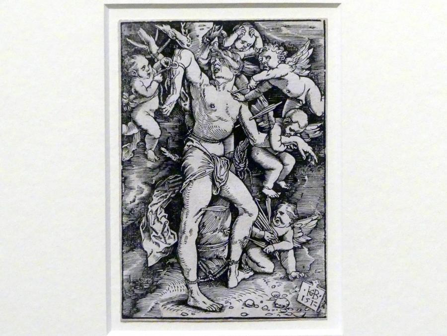 Hans Baldung Grien (1500–1544), Der kleine heilige Sebastian, Karlsruhe, Staatliche Kunsthalle, Ausstellung "Hans Baldung Grien, heilig | unheilig", Saal 10, 1512, Bild 1/3