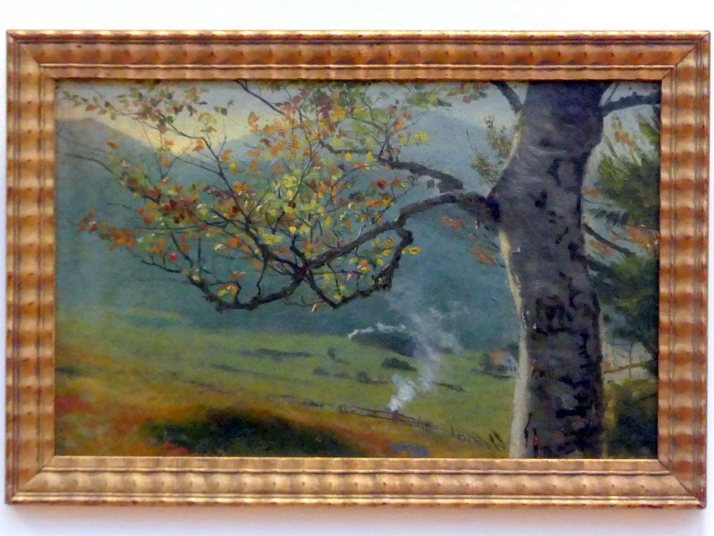 Hans Thoma (1860–1912), Herbstlicher Baum vor Wiesental, Karlsruhe, Staatliche Kunsthalle, Kosmos Thoma, um 1862, Bild 1/2
