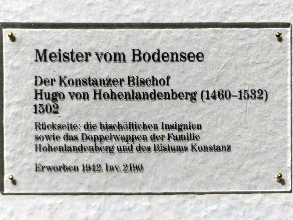 Der Konstanzer Bischof Hugo von Hohenlandenberg (1460-1532), Karlsruhe, Staatliche Kunsthalle, Saal 19, 1502, Bild 4/4