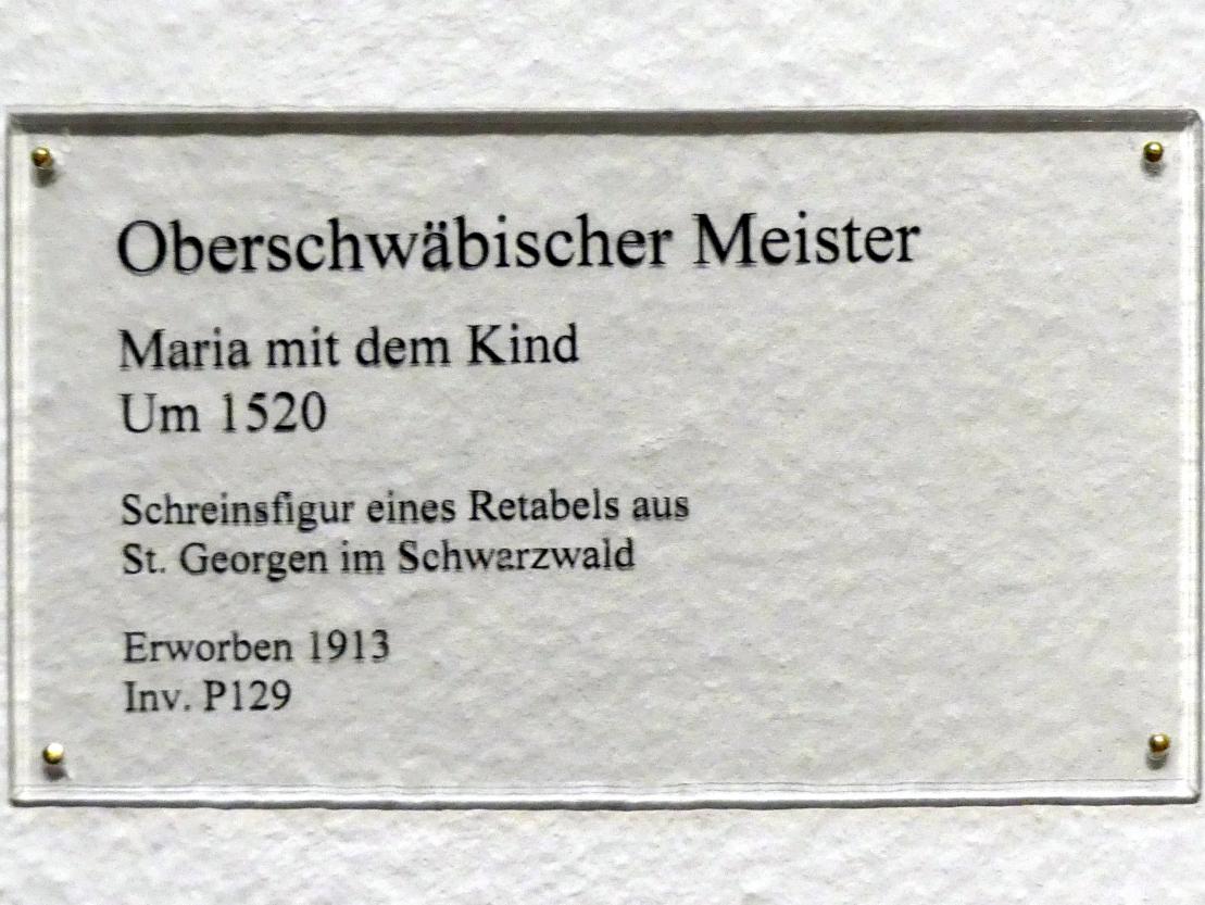 Maria mit dem Kind, St. Georgen im Schwarzwald, ehem. Benedtikerkloster, jetzt Karlsruhe, Staatliche Kunsthalle, Saal 19, um 1520, Bild 5/5