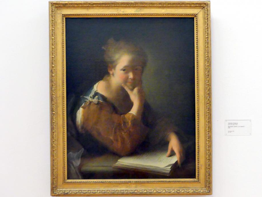 Alexis Grimou (1725–1731), Sinnende Leserin ("La Liseuse"), Karlsruhe, Staatliche Kunsthalle, Saal 23, 1731