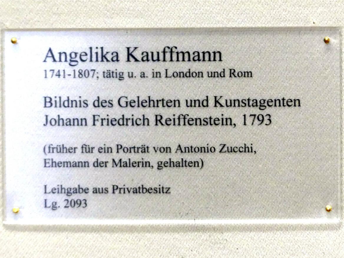 Angelika Kauffmann (1760–1798), Bildnis des Gelehrten und Kunstagenten Johann Friedrich Reiffenstein, Karlsruhe, Staatliche Kunsthalle, Saal 36, 1793, Bild 2/2