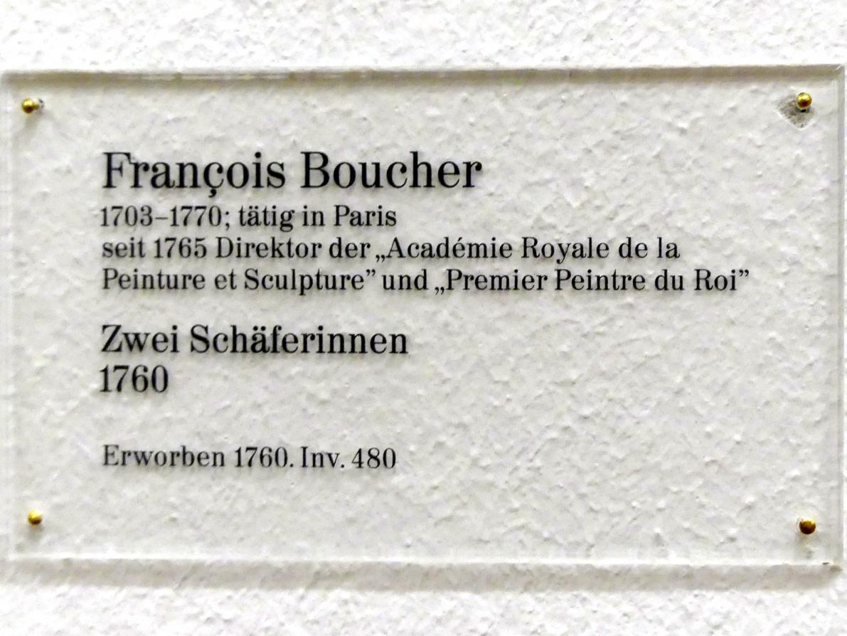François Boucher (1728–1800), Zwei Schäferinnen, Karlsruhe, Staatliche Kunsthalle, Saal 39, 1760, Bild 2/2