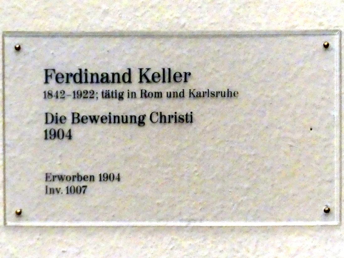 Ferdinand Keller (1864–1904), Die Beweinung Christi, Karlsruhe, Staatliche Kunsthalle, Saal 61, 1904, Bild 2/2