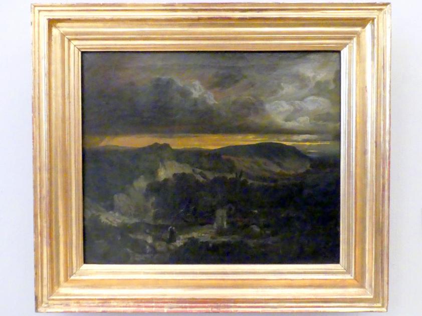 Anselm Feuerbach (1846–1878), Abendliche Landschaft mit heimkehrendem Einsiedler, Karlsruhe, Staatliche Kunsthalle, Saal 62, 1849–1850