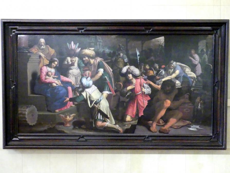 Abraham Janssens van Nuyssen (1602–1625), Die Anbetung der Könige, Karlsruhe, Staatliche Kunsthalle, Saal 67, 1605, Bild 1/2
