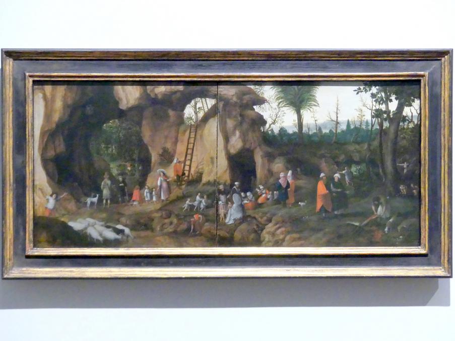 Cornelis van Dalem (1564–1570), Landschaft mit Nomadenfamilie, Karlsruhe, Staatliche Kunsthalle, Saal 69, um 1570, Bild 1/2
