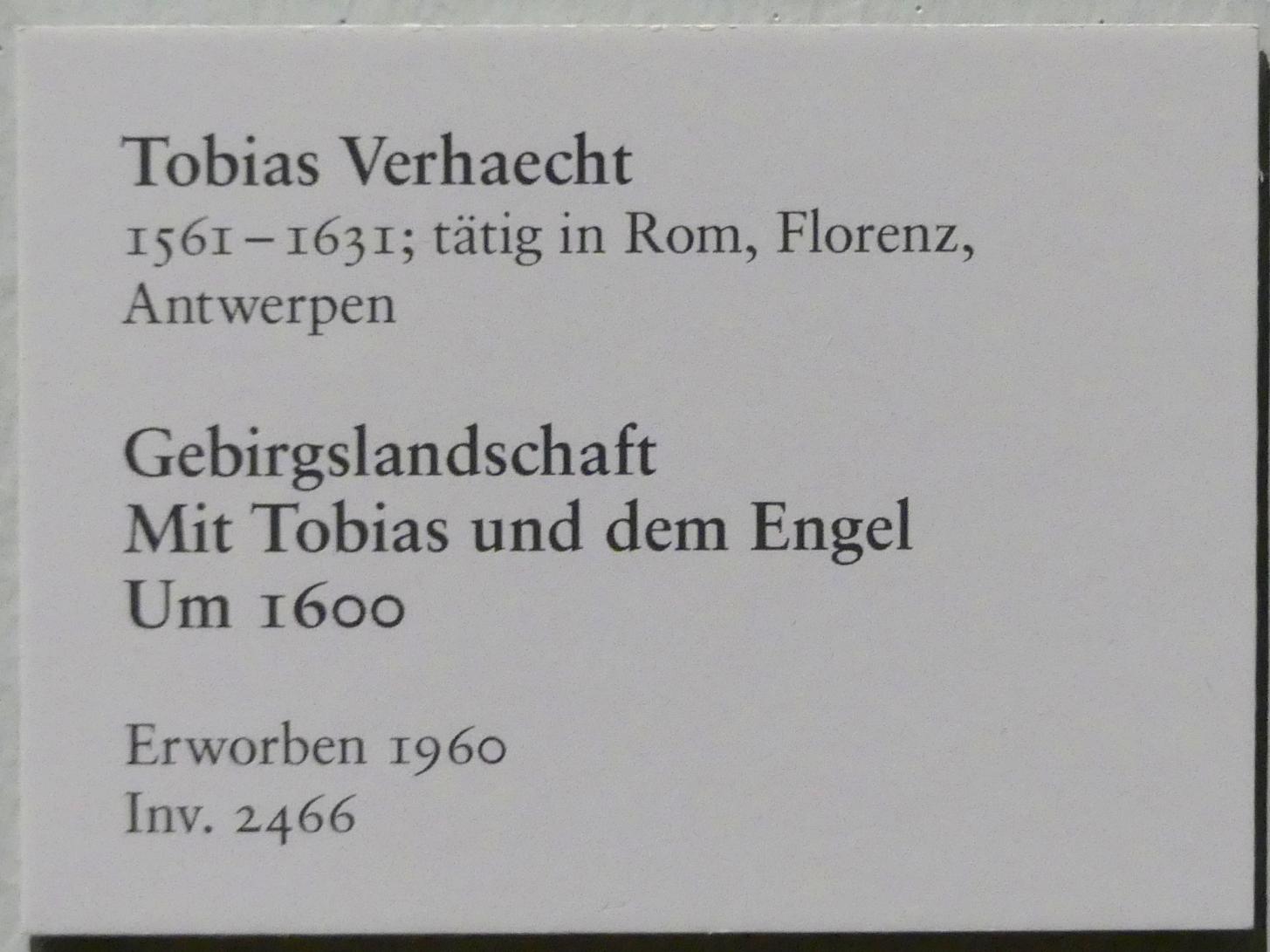 Tobias Verhaecht (1600), Gebirgslandschaft mit Tobias und dem Engel, Karlsruhe, Staatliche Kunsthalle, Saal 70, um 1600, Bild 2/2