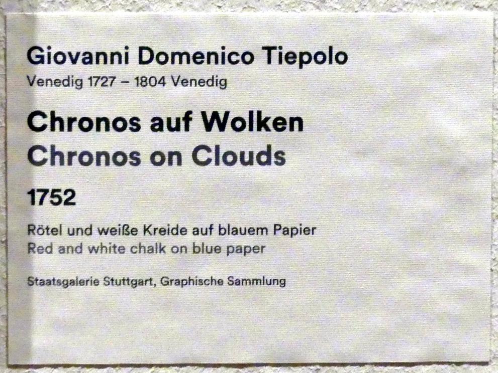 Giovanni Domenico Tiepolo (1743–1785), Chronos auf Wolken, Stuttgart, Staatsgalerie, Ausstellung "Tiepolo"  vom 11.10.2019 - 02.02.2020, Saal 8: Die Würzburger Residenz, 1752, Bild 3/3